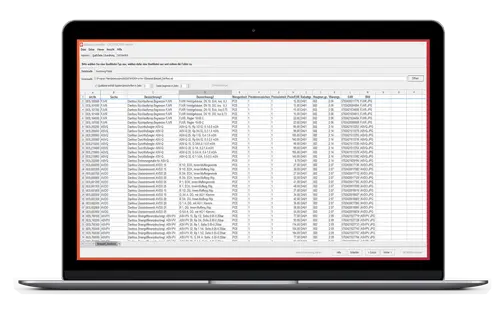 DATANORM-writer Profi-Edition auf einem Laptop